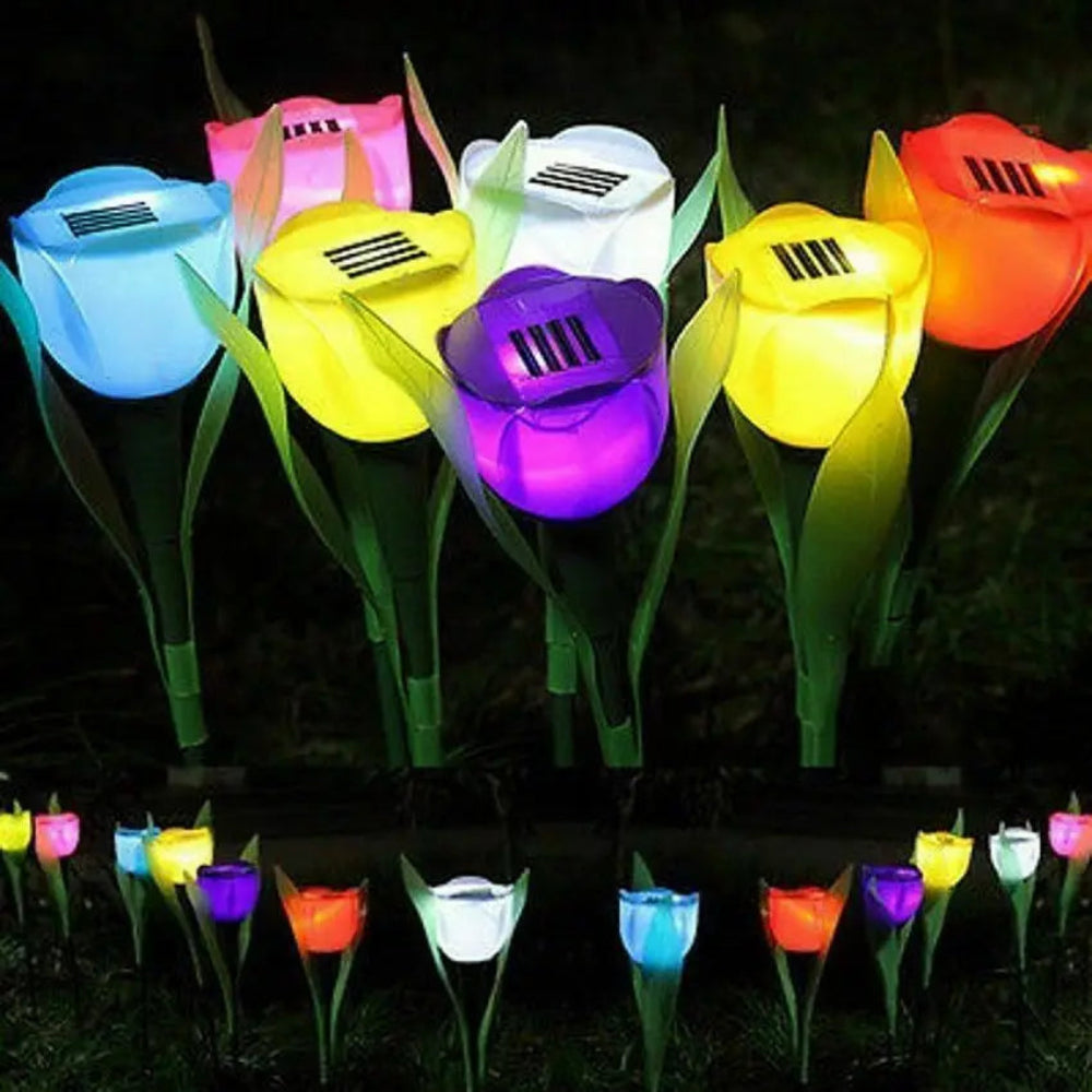 Florilux - Solarbetriebene leuchtende Tulpenlichter für den Garten