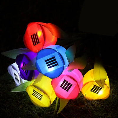 Florilux - Solarbetriebene leuchtende Tulpenlichter für den Garten