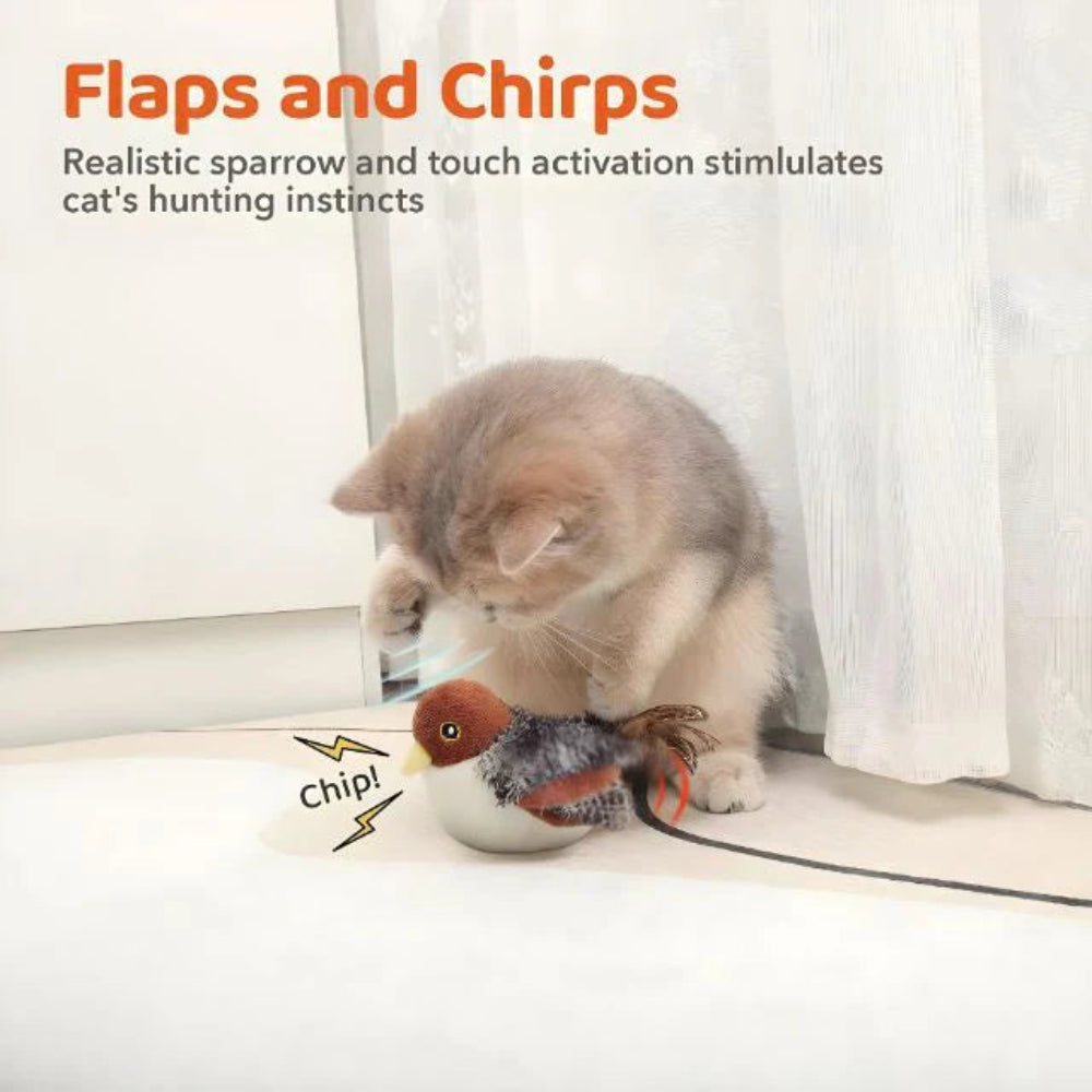 FlutterChirp - Interaktives Flattervogelspielzeug für Katzen