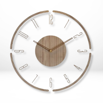 Geräuschlose Wanduhr aus Naturholz - groß & stilvoll