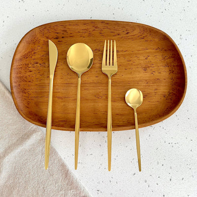 Gildora - Minimalistisches goldenes Besteckset