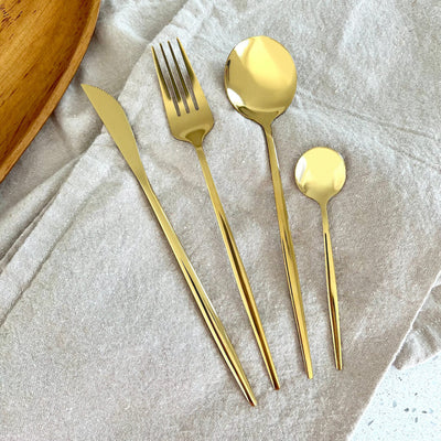 Gildora - Minimalistisches goldenes Besteckset