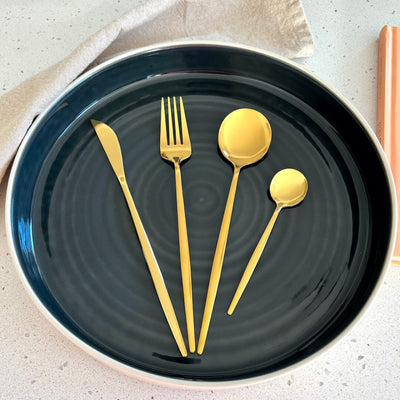 Gildora - Minimalistisches goldenes Besteckset