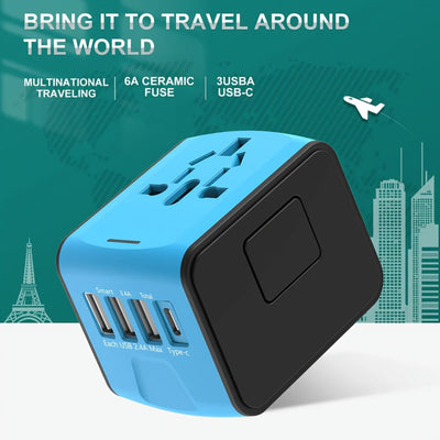 Globetrix - Universeller Reiseadapter mit USB- und Typ-C-Anschlüssen