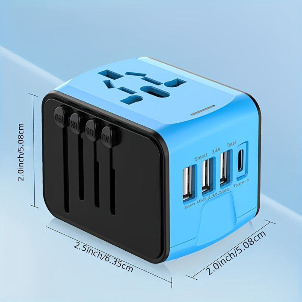 Globetrix - Universeller Reiseadapter mit USB- und Typ-C-Anschlüssen