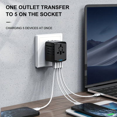 Globetrix - Universeller Reiseadapter mit USB- und Typ-C-Anschlüssen