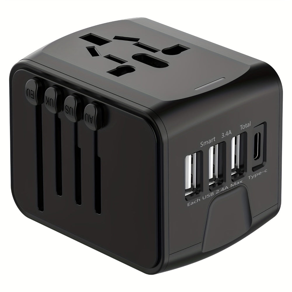 Globetrix - Universeller Reiseadapter mit USB- und Typ-C-Anschlüssen