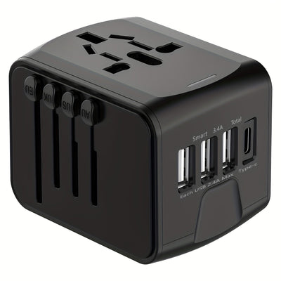 Globetrix - Universeller Reiseadapter mit USB- und Typ-C-Anschlüssen