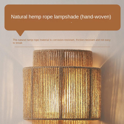 GlowNest - Bohemian Hemp Rope Wandleuchte