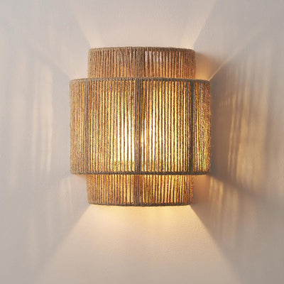 GlowNest - Bohemian Hemp Rope Wandleuchte