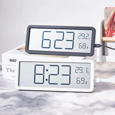 GlowTime - Digitale LED-Wanduhr mit Temperatur und Luftfeuchtigkeit