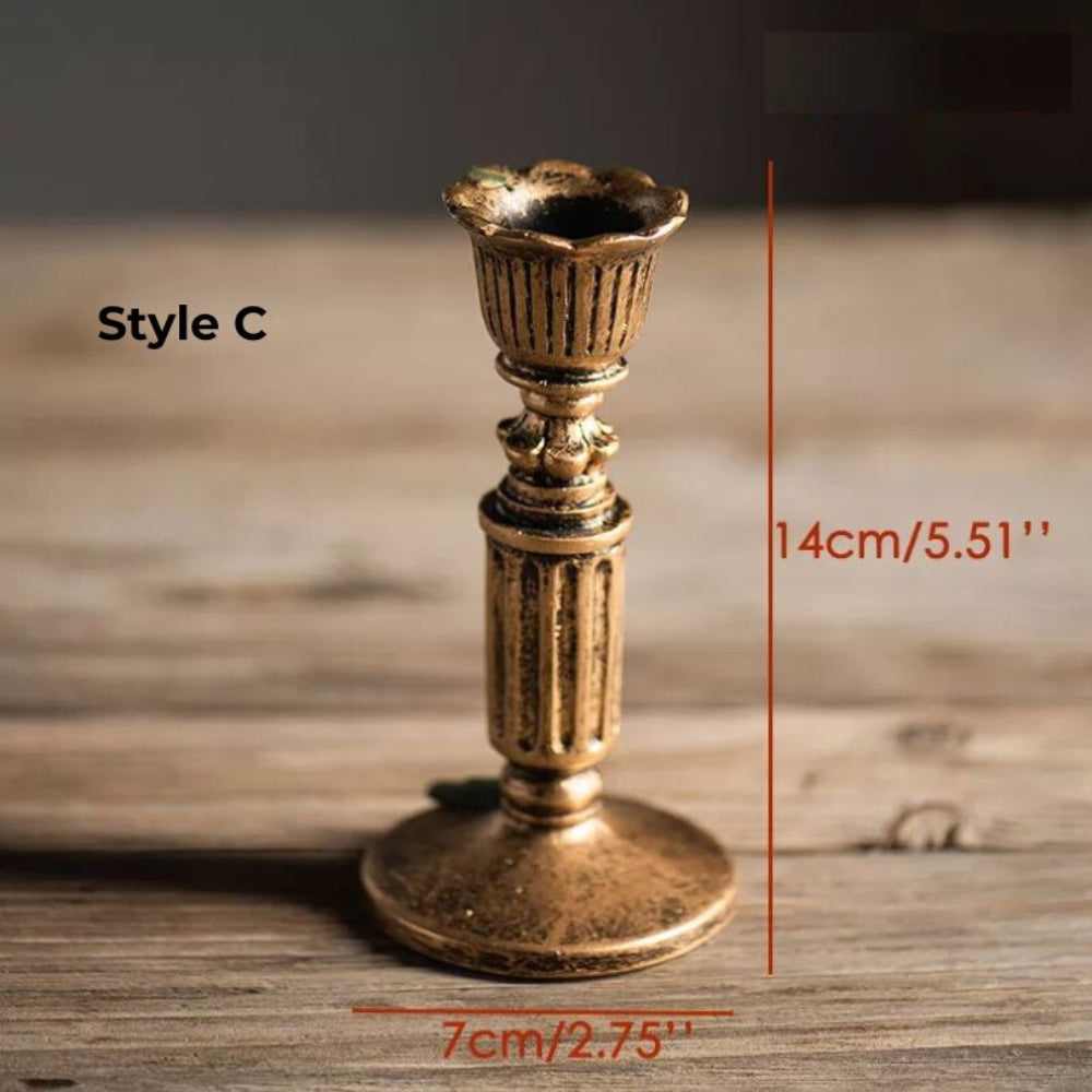 GoldenEra - Gold-Kerzenständer im Antik-Stil