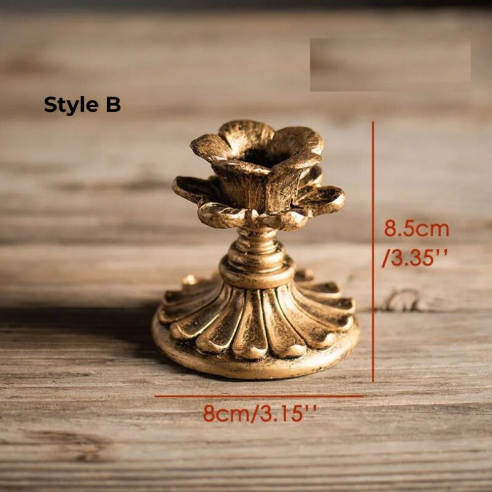 GoldenEra - Gold-Kerzenständer im Antik-Stil
