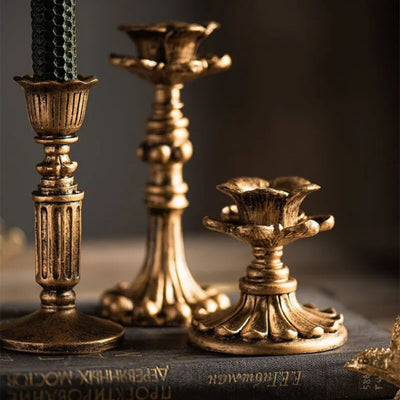 GoldenEra - Gold-Kerzenständer im Antik-Stil