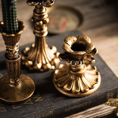 GoldenEra - Gold-Kerzenständer im Antik-Stil