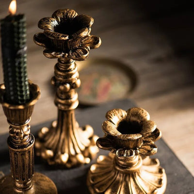 GoldenEra - Gold-Kerzenständer im Antik-Stil
