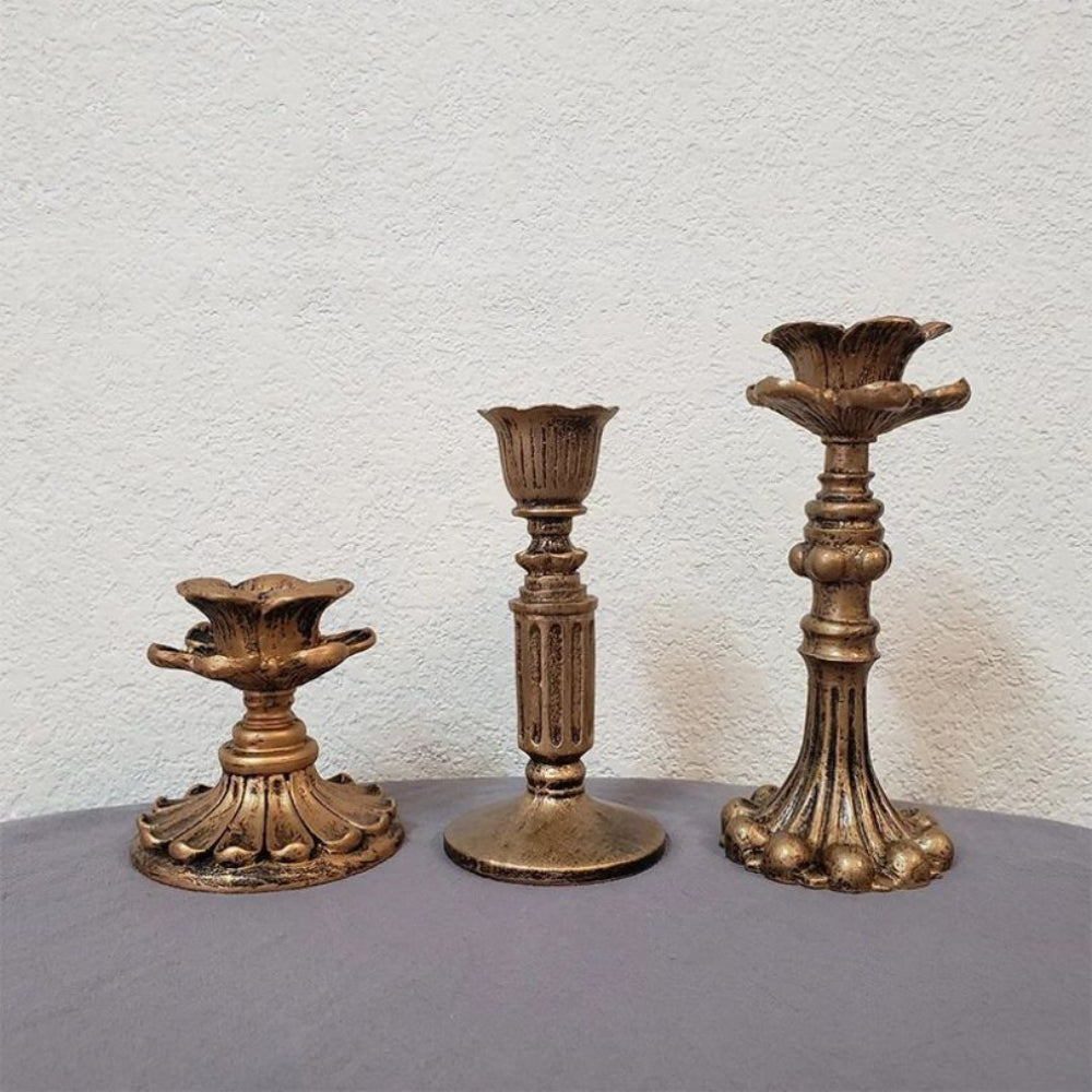 GoldenEra - Gold-Kerzenständer im Antik-Stil