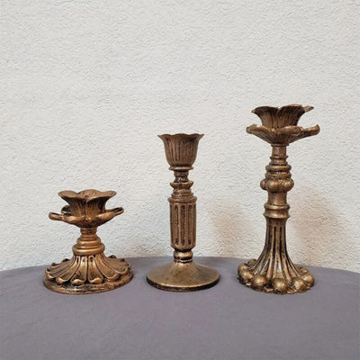 GoldenEra - Gold-Kerzenständer im Antik-Stil