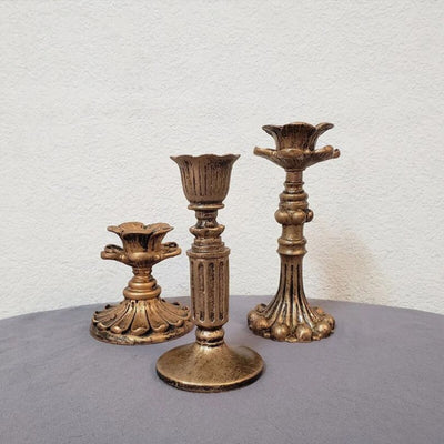 GoldenEra - Gold-Kerzenständer im Antik-Stil