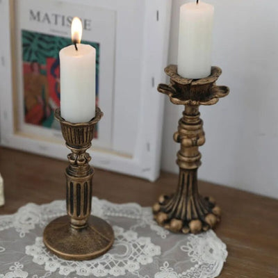 GoldenEra - Gold-Kerzenständer im Antik-Stil