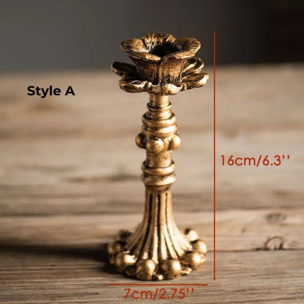 GoldenEra - Gold-Kerzenständer im Antik-Stil