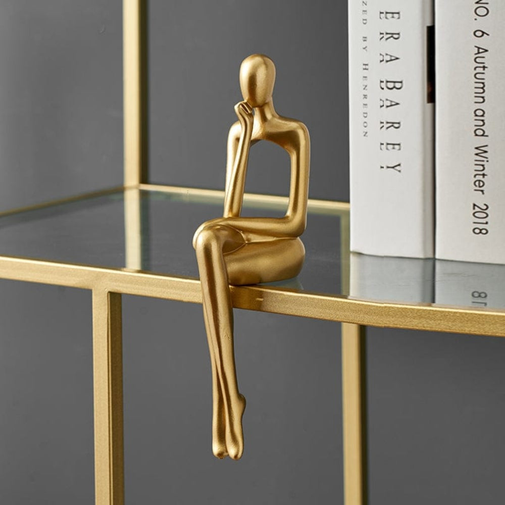 GoldenMuse - Minimalistisches goldenes Bücherregal Figur