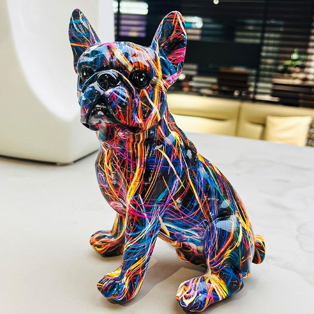 GraffiPup - Bunte Graffiti Bulldogge Figur