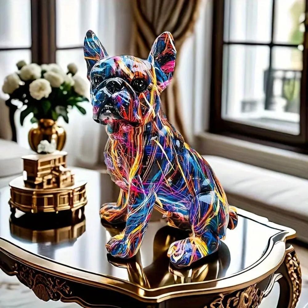 GraffiPup - Bunte Graffiti Bulldogge Figur