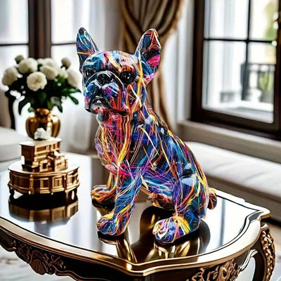GraffiPup - Bunte Graffiti Bulldogge Figur