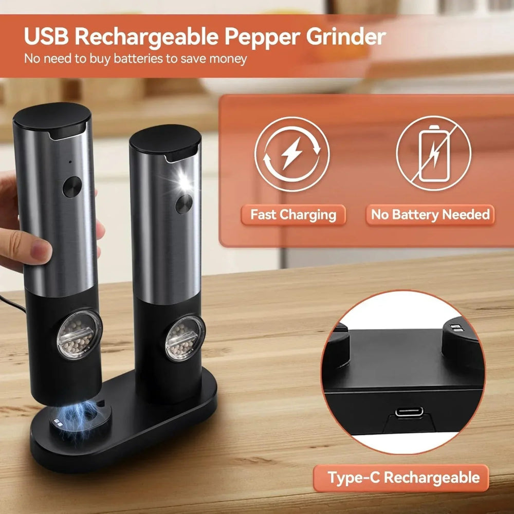 Grindelle - USB wiederaufladbare elektrische Salz- und Pfeffermühle