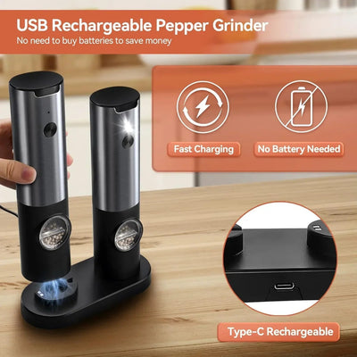 Grindelle - USB wiederaufladbare elektrische Salz- und Pfeffermühle