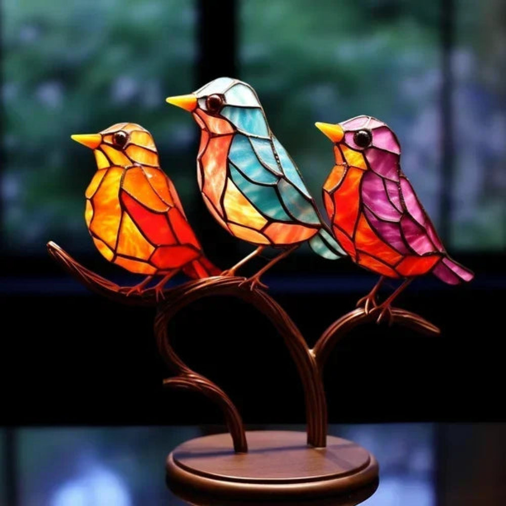 Handgefertigte Vogel-Skulptur - Elegantes Acryl-Kunstwerk