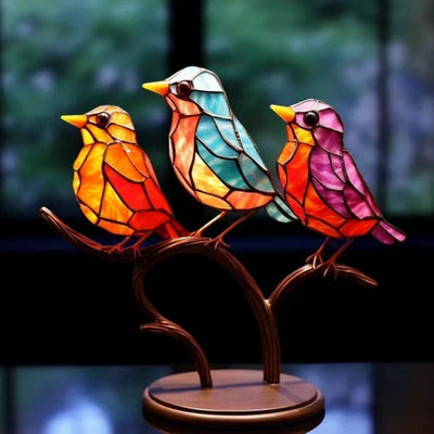 Handgefertigte Vogel-Skulptur - Elegantes Acryl-Kunstwerk