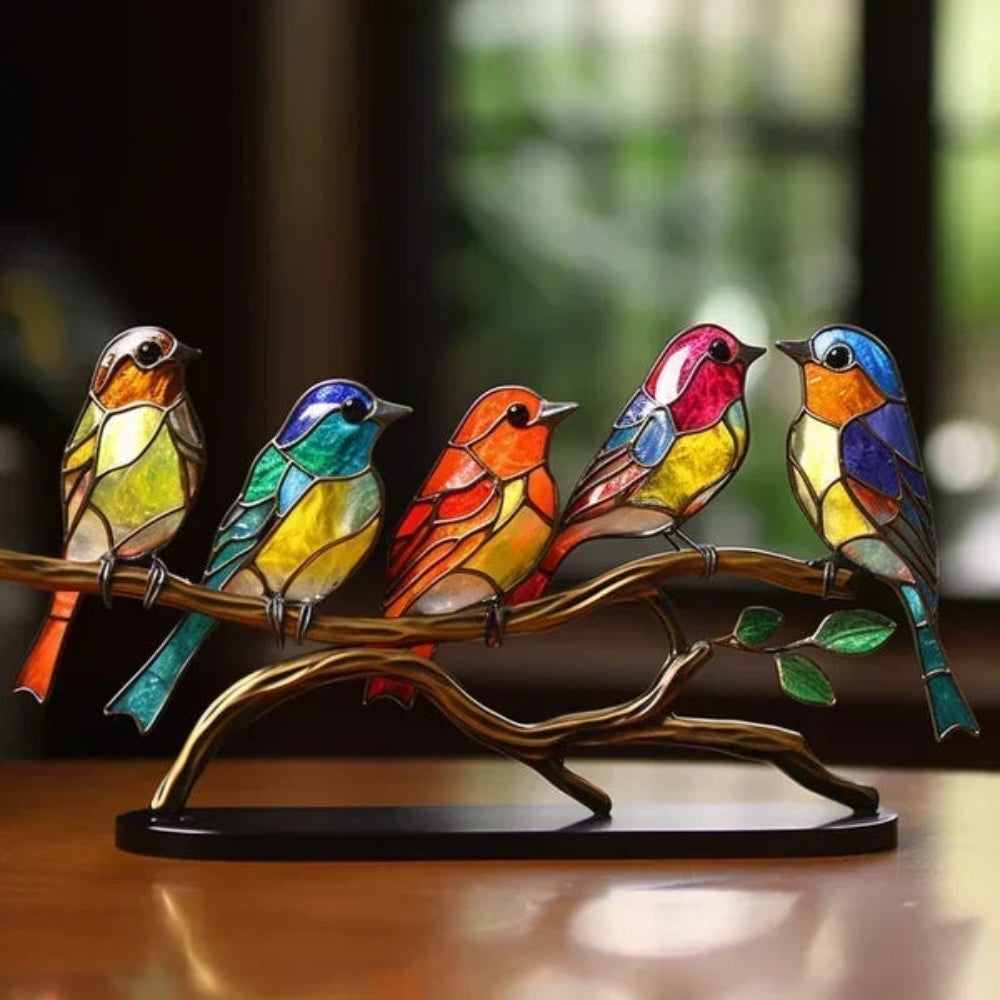 Handgefertigte Vogel-Skulptur - Elegantes Acryl-Kunstwerk