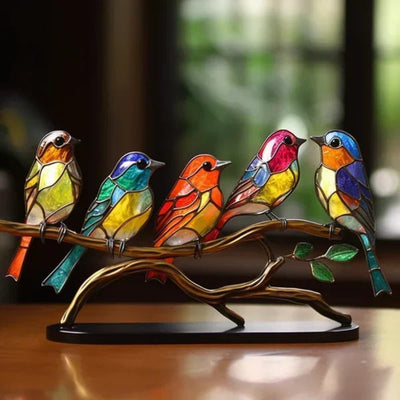 Handgefertigte Vogel-Skulptur - Elegantes Acryl-Kunstwerk