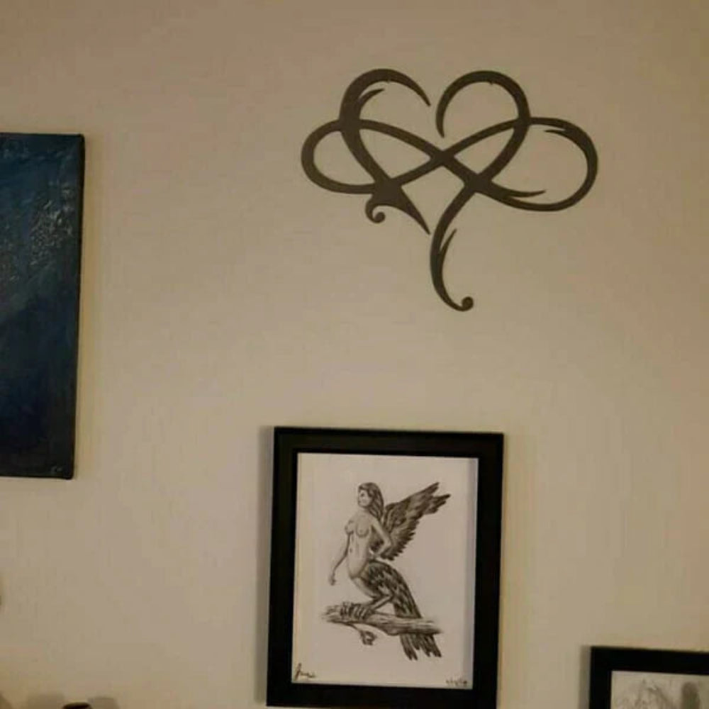 Heartfinity - Unendlichkeit Liebe Herz Metall Wandkunst
