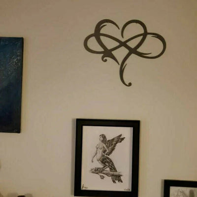 Heartfinity - Unendlichkeit Liebe Herz Metall Wandkunst