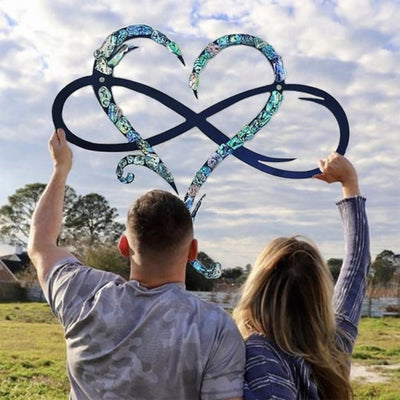 Heartfinity - Unendlichkeit Liebe Herz Metall Wandkunst
