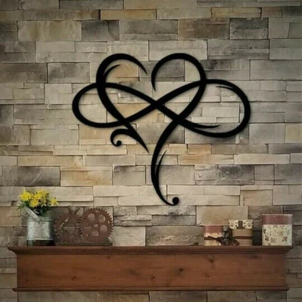 Heartfinity - Unendlichkeit Liebe Herz Metall Wandkunst