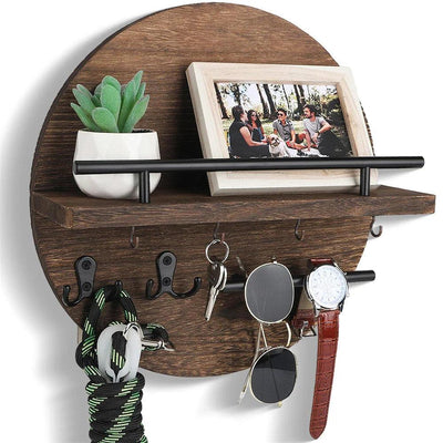 Holz-Schlüsselhalter-Regal - wandmontierter Organizer