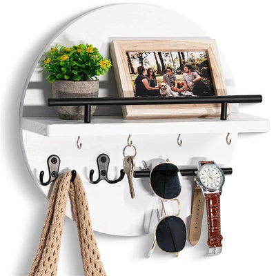 Holz-Schlüsselhalter-Regal - wandmontierter Organizer