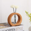 Hydroponische Vase aus Holz - Minimalistisches Pflanzendisplay aus Holz und Glas