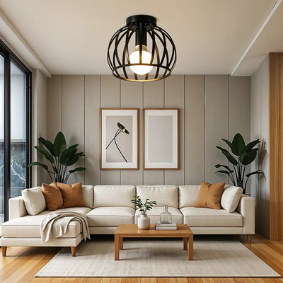 Luminara Industrie-Deckenleuchte - Schwarzes Vintage-Metall-Design