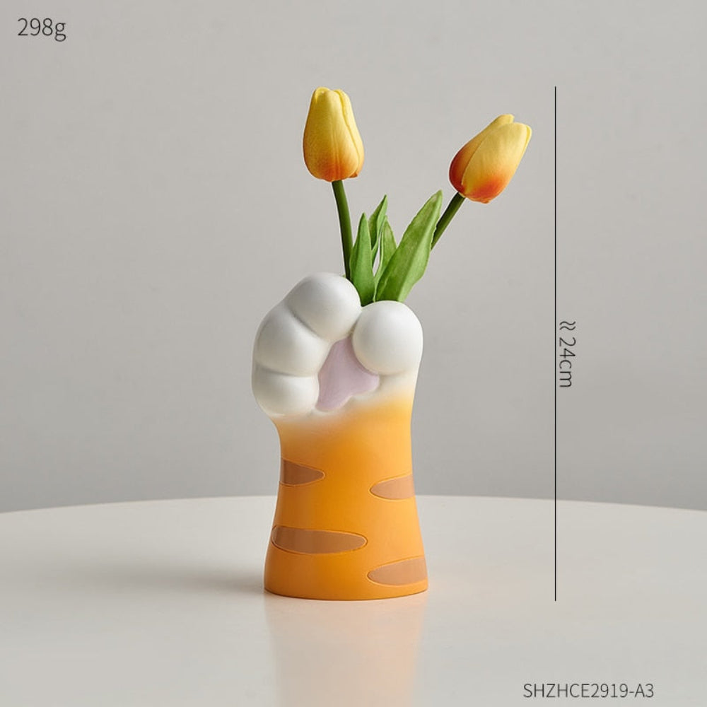 Katzenkrallen-Vase aus Kunstharz – Modernes künstlerisches Wohndekor