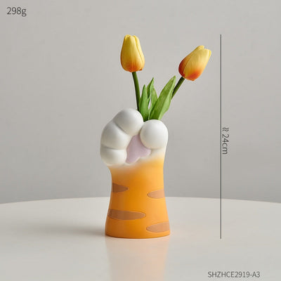 Katzenkrallen-Vase aus Kunstharz – Modernes künstlerisches Wohndekor