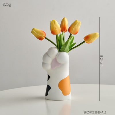 Katzenkrallen-Vase aus Kunstharz – Modernes künstlerisches Wohndekor