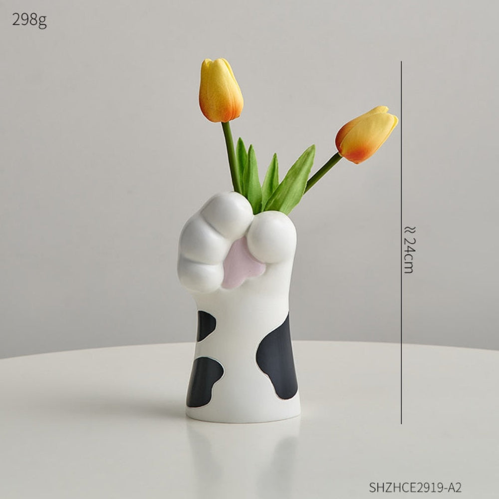Katzenkrallen-Vase aus Kunstharz – Modernes künstlerisches Wohndekor