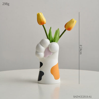 Katzenkrallen-Vase aus Kunstharz – Modernes künstlerisches Wohndekor