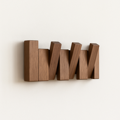 Klavier-inspirierter Garderobenständer aus Holz - Elegante Wandhaken