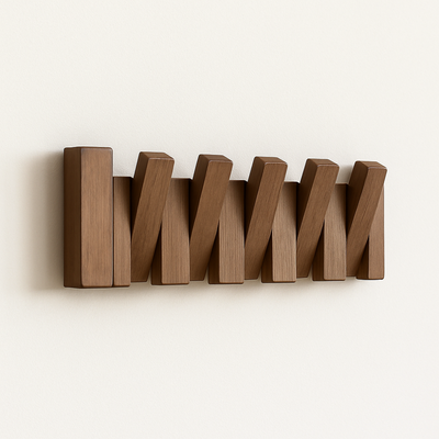 Klavier-inspirierter Garderobenständer aus Holz - Elegante Wandhaken